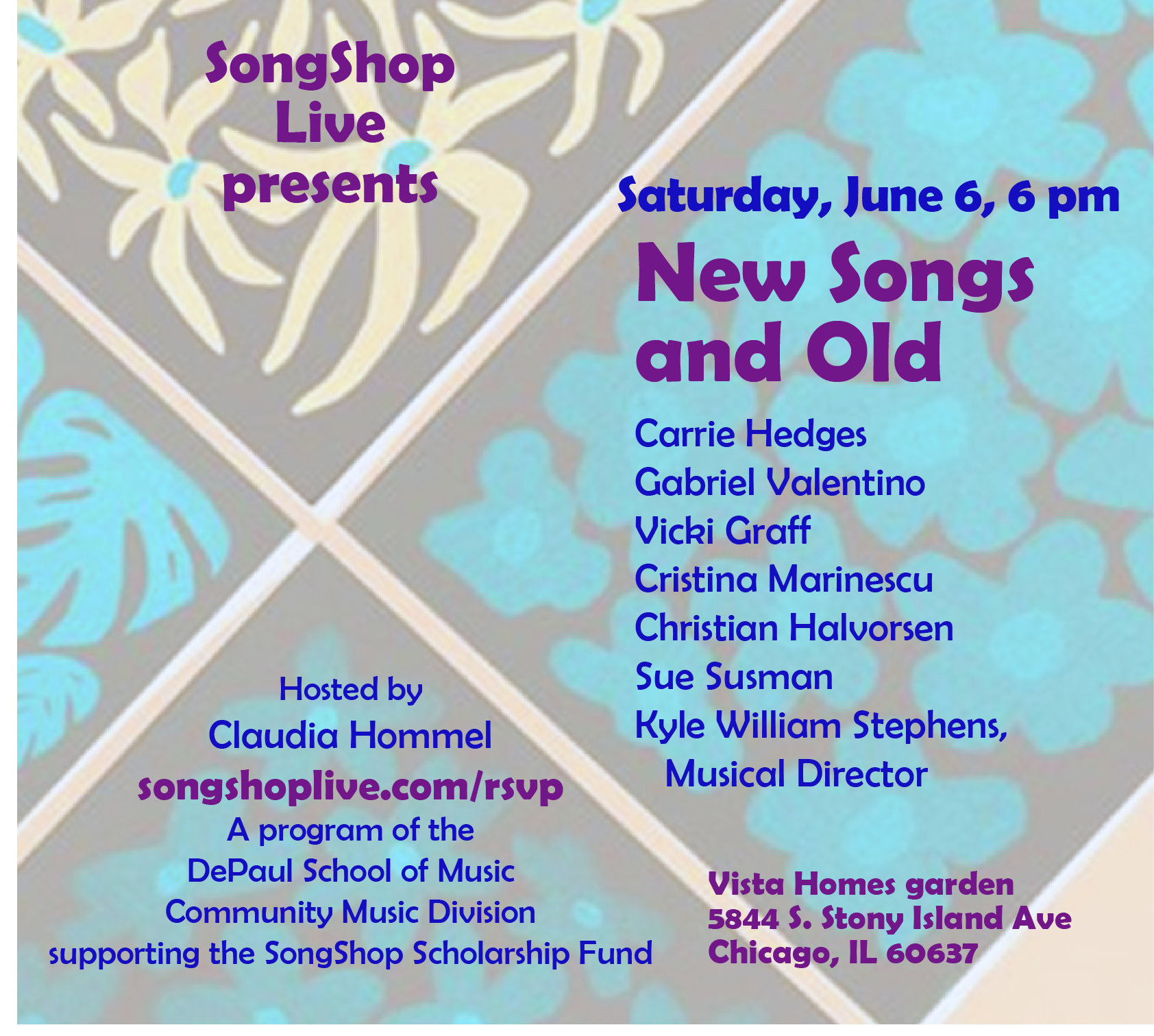 June 6, SongShop Live - New Songs and Old